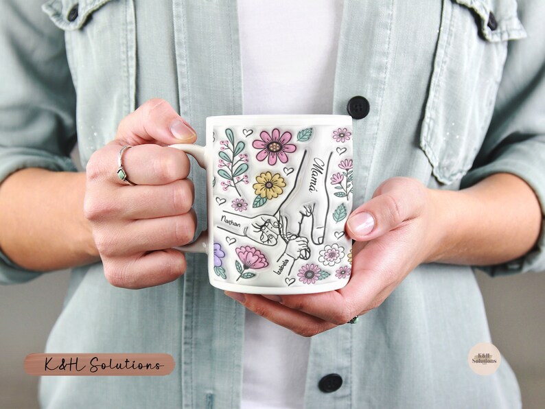 personalized holding hand mom's hand 3d, mother's day mug 2024, 3d inflated effect mug, gift for grandma & mom, gift for mom birthday, personalized holding hand mom's hand 3d, mother's day mug 2024, 3d inflated effect mug, gift for grandma & mom, gift for mom birthday,