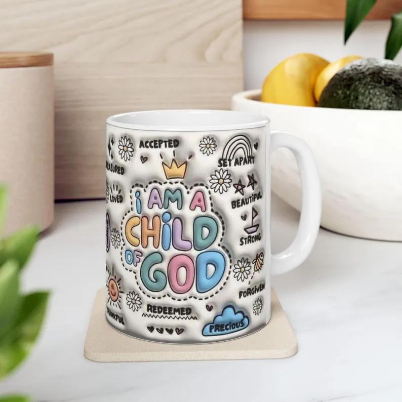 i am a child of god mug: christian ceramic coffee mug (11oz) i am a child of god mug: christian ceramic coffee mug (11oz)