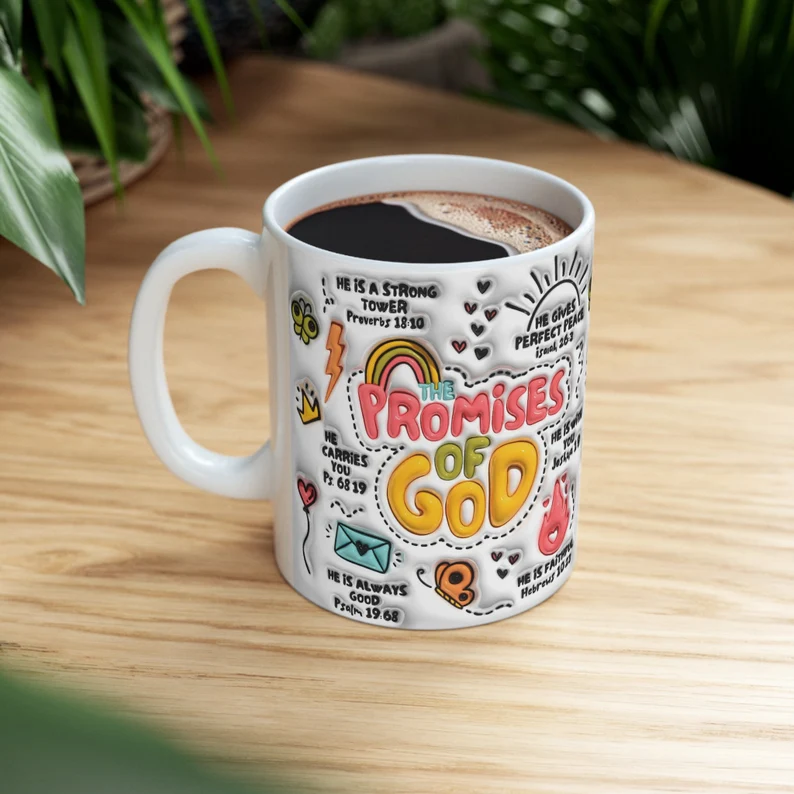 god's promises mug: retro christian coffee mug (11oz) god's promises mug: retro christian coffee mug (11oz)