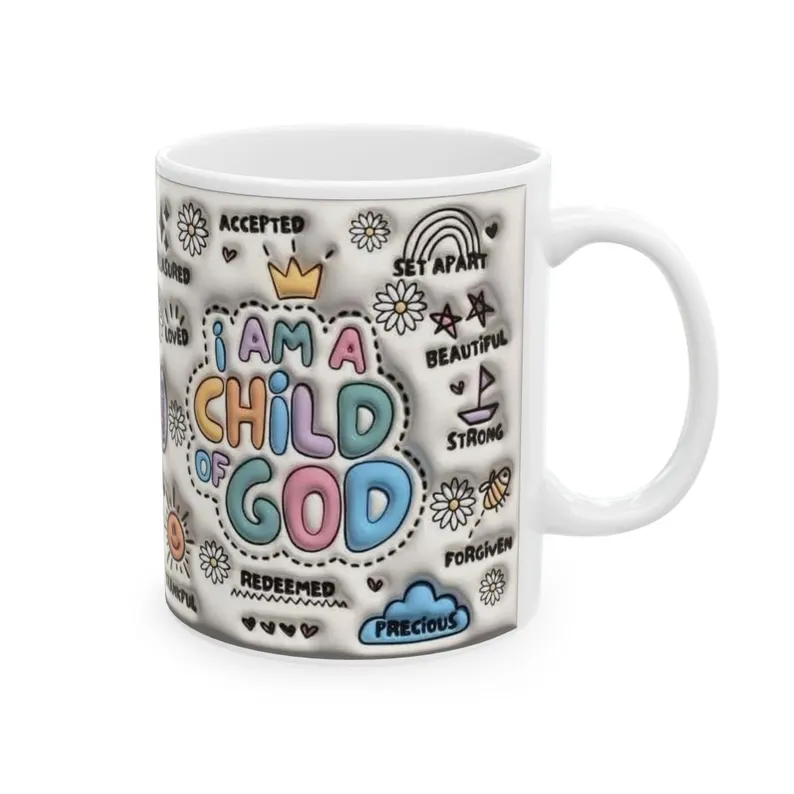 i am a child of god mug: christian ceramic coffee mug (11oz) i am a child of god mug: christian ceramic coffee mug (11oz)