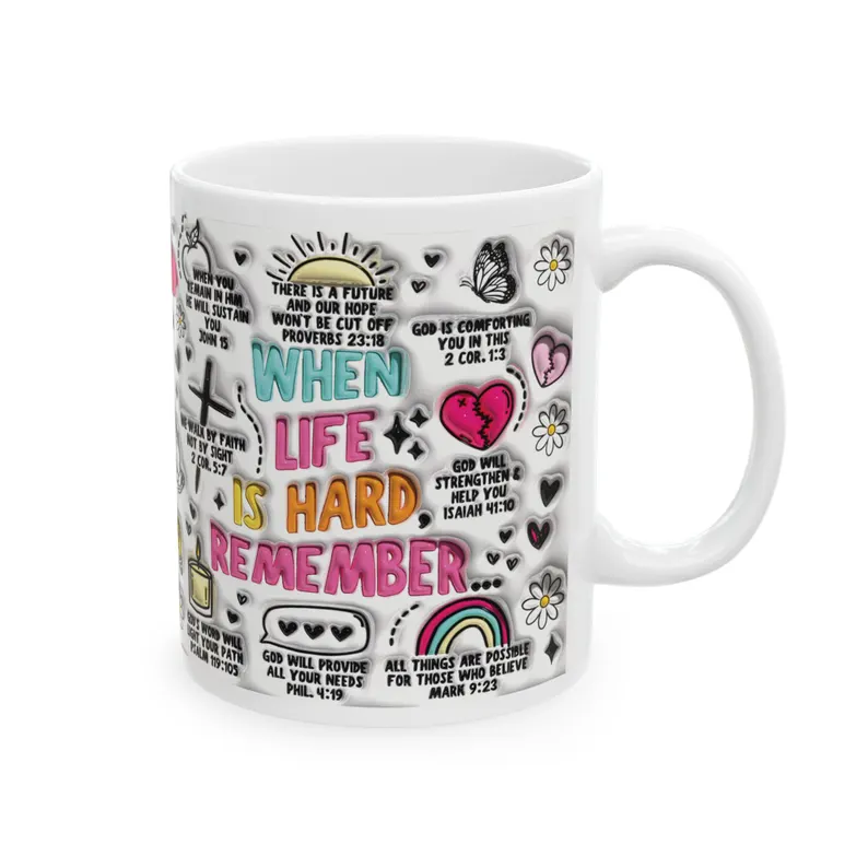when life is hard remember inspirational bible verse mug: faith based encouragement gift when life is hard remember inspirational bible verse mug: faith based encouragement gift