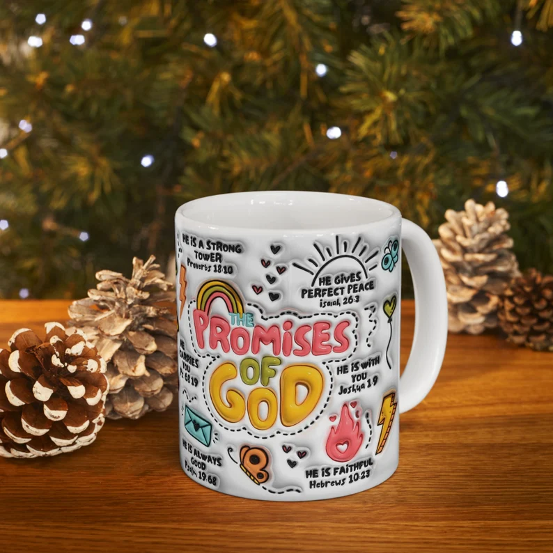 god's promises mug: retro christian coffee mug (11oz) god's promises mug: retro christian coffee mug (11oz)