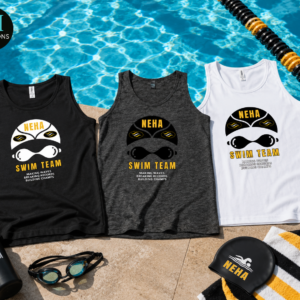 neha unisex tanks swim team pswim club shirt, athletic swim shirt, team apparel