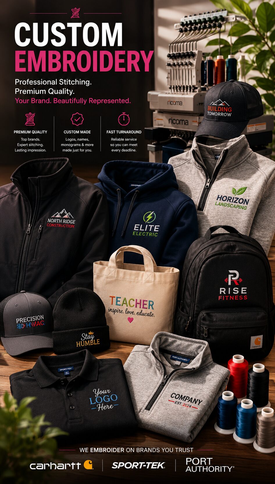 Custom embroidery by K&H Solutions