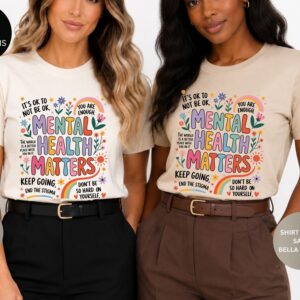 mental health matters shirt – positive mental health awareness tee – therapist counselor self care shirt – bella canvas graphic tee