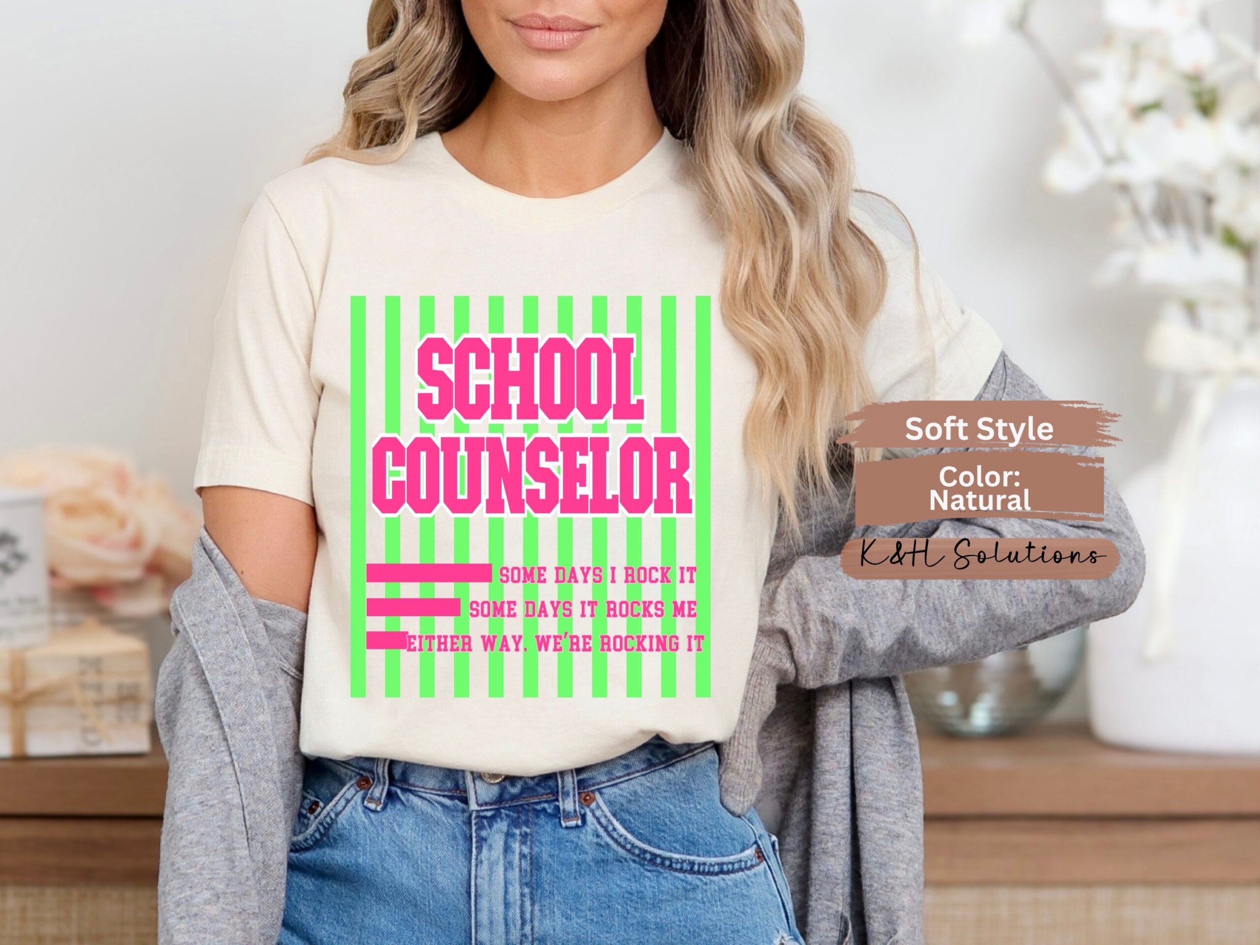 khsolutions new models 2026 07 15t131600.501 School counselor shirt with pink and green design and the quote Some Days I Rock It, Some Days It Rocks Me, Either Way We’re Rocking It.